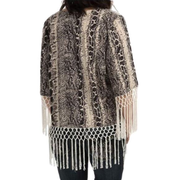 Rancho Estancia Womens Reba Blouse Western Snakeskin Fringe Size Small - Picture 2 of 9